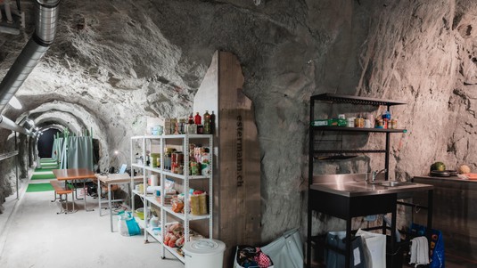 The space base, in one of the tunnels under the Grimsel © Jamani Caillet / 2021 EPFL