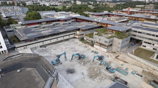 The construction site seen from the sky, nr 2. © 2025 EPFL/J.Caillet