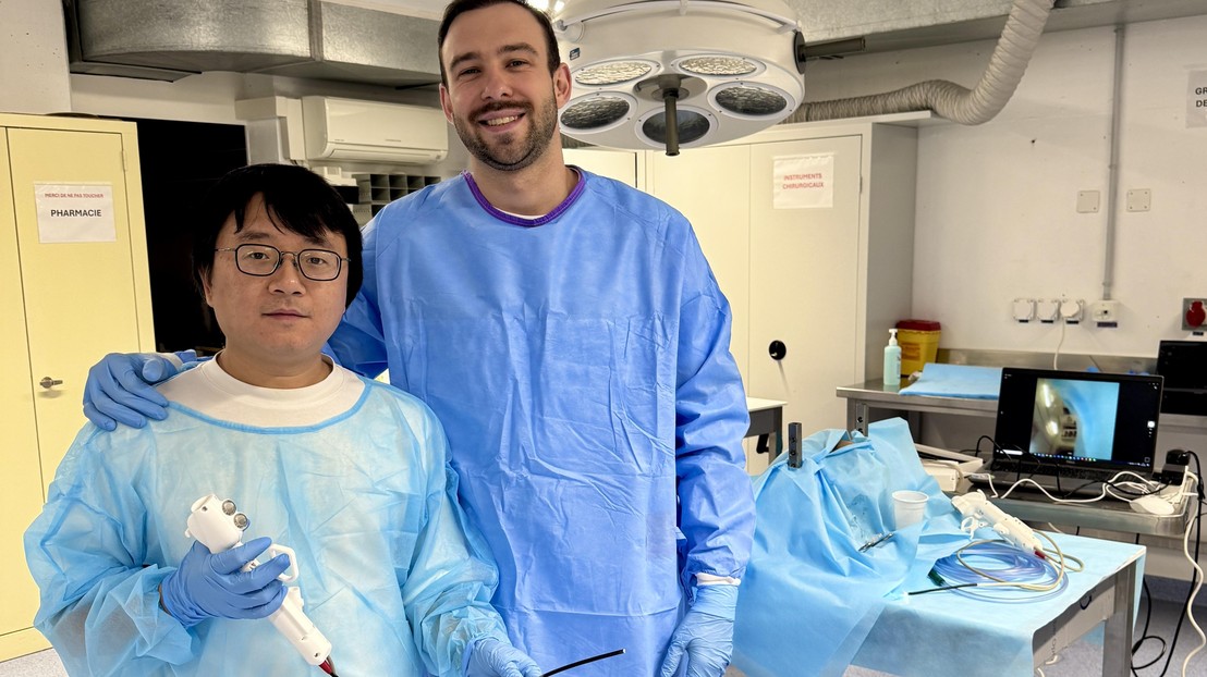 Yi Sun, CTO, and Yegor Piskarev, CEO of the start-up &copy; Dexterous Endoscopes