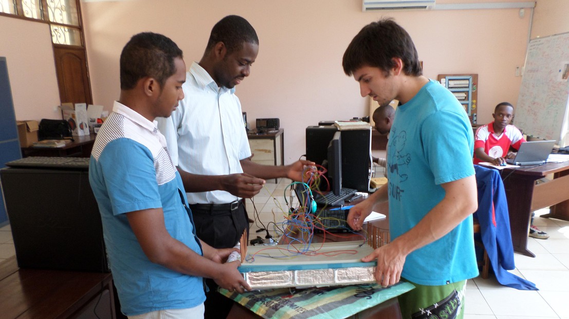 Benjamin Rime (right) during his stay in Yaoundé.