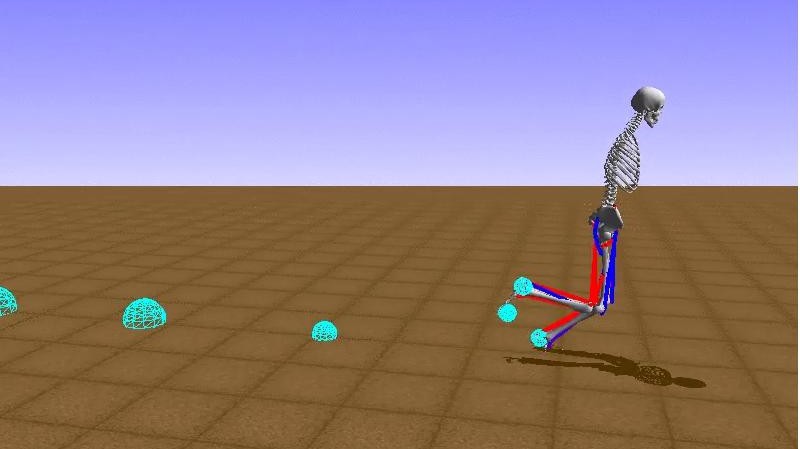 A still from the simulation submitted by one of the competitors of “Learning to Run” (credit: JGeek/crowdAI) A still from the simulation submitted by one of the competitors of “Learning to Run” (credit: JGeek/crowdAI)