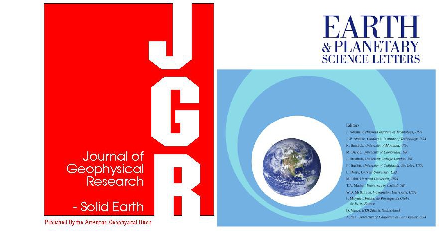 Cover of JGR and EPSL journal respectively. © JGR © EPSL
