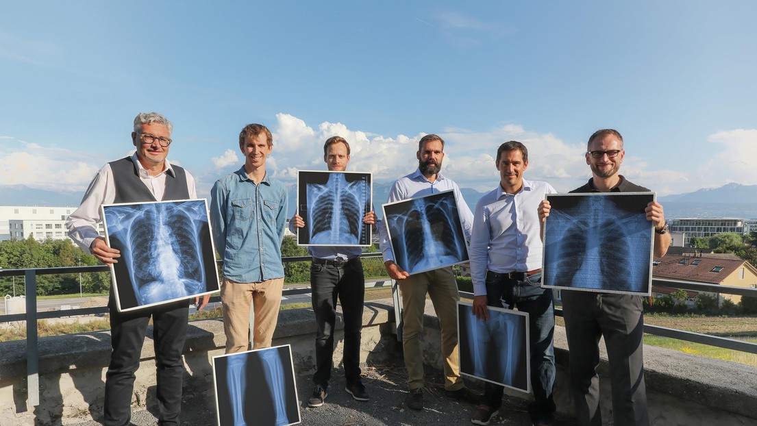 The Pristem team, with CEO Bertrand Klaiber on the right. © EPFL / Alain Herzog et Jamani Caillet The Pristem team, with CEO Bertrand Klaiber on the right. © EPFL / Alain Herzog et Jamani Caillet