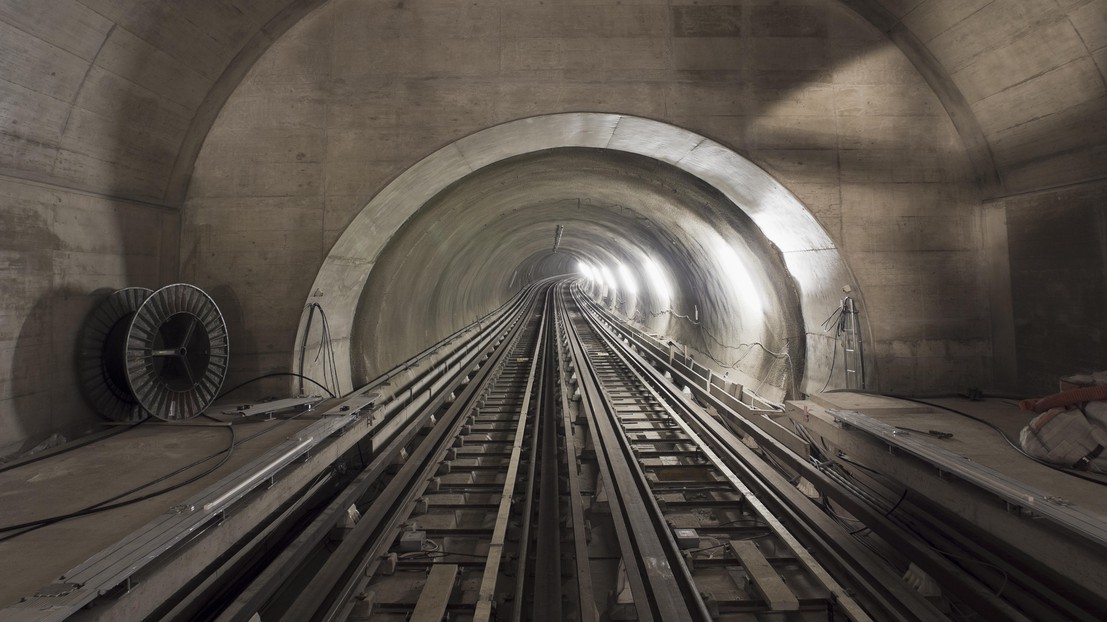 Le tunnel actuel du métro M2, à Lausanne. © Maurice Schobinger