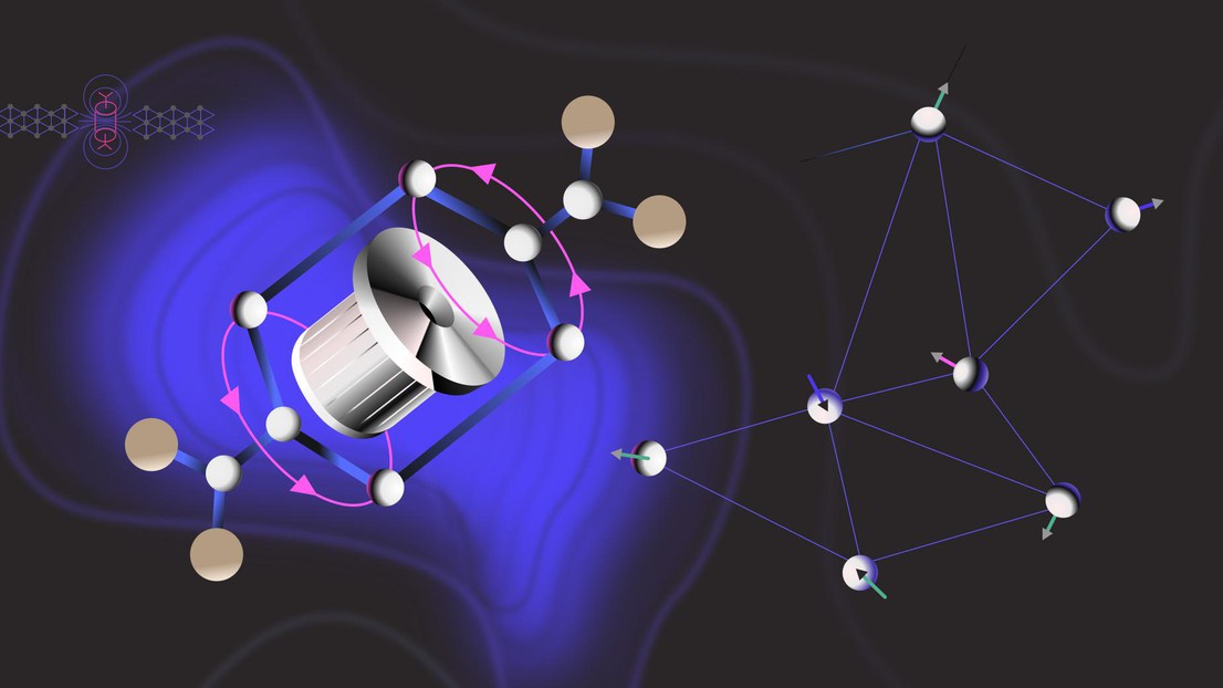 Quantum Spin Liquid driven by molecular rotors. Credit: Péter Szirmai